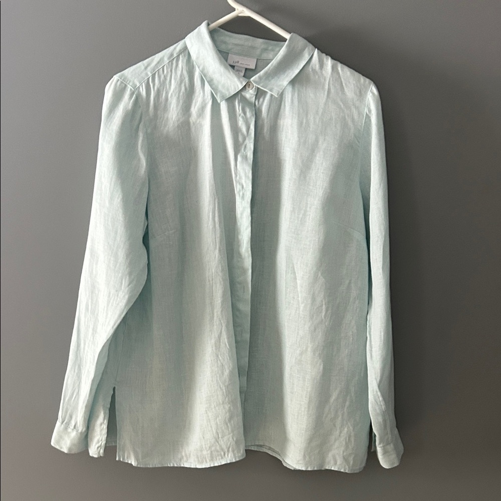 J. Jill Light Blue Button Down Shirt